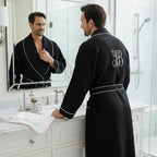 Premium Waffle Piping Robe for Men - Plush Fashion Hub