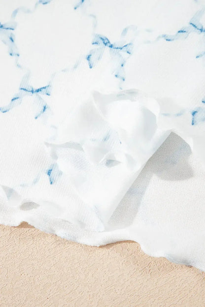 Printed Round Neck Top and Shorts Two-Piece Lounge Set - Plush Fashion Hub