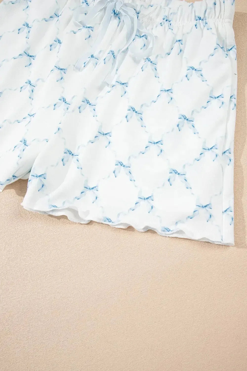 Printed Round Neck Top and Shorts Two-Piece Lounge Set - Plush Fashion Hub