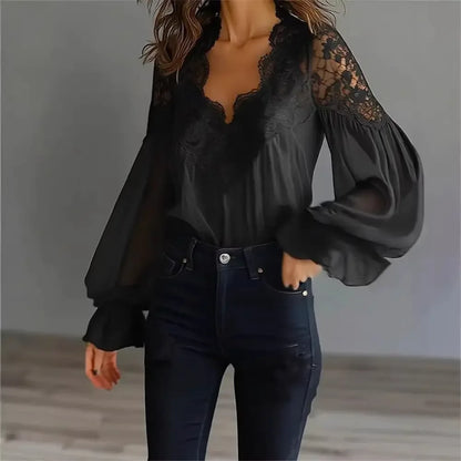 Puff-sleeved Fashion Elegant Ruffle Pleated Long-sleeved - Plush Fashion Hub