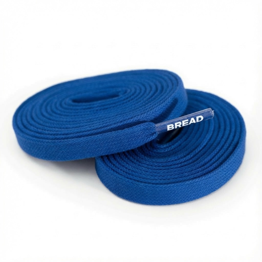 Blue elastic shoelace by Plush Fashion Hub, showing the flexible, stretchable design ideal for sneakers and casual shoes.
