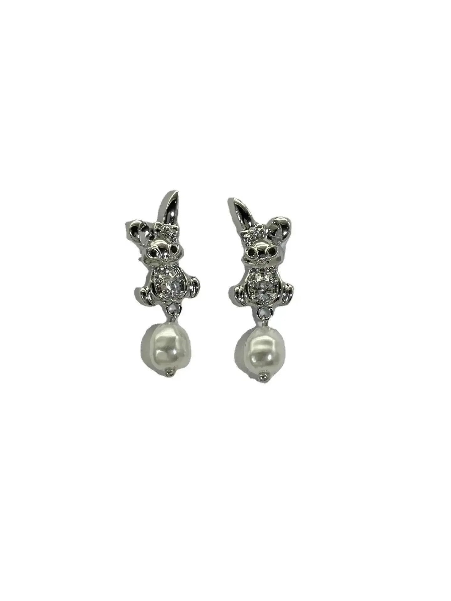 Rabbit&Pearl Earrings - Plush Fashion Hub