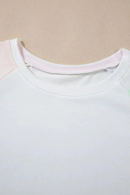 Rainbow Striped Round Neck T Shirt and Shorts Lounge Set - Plush Fashion Hub