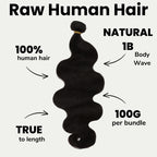 Raw Brazilian Body Wave 100% Human Hair Bundles - Plush Fashion Hub