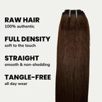 Raw Dark Brown Straight 100% Human Hair Bundles - Plush Fashion Hub