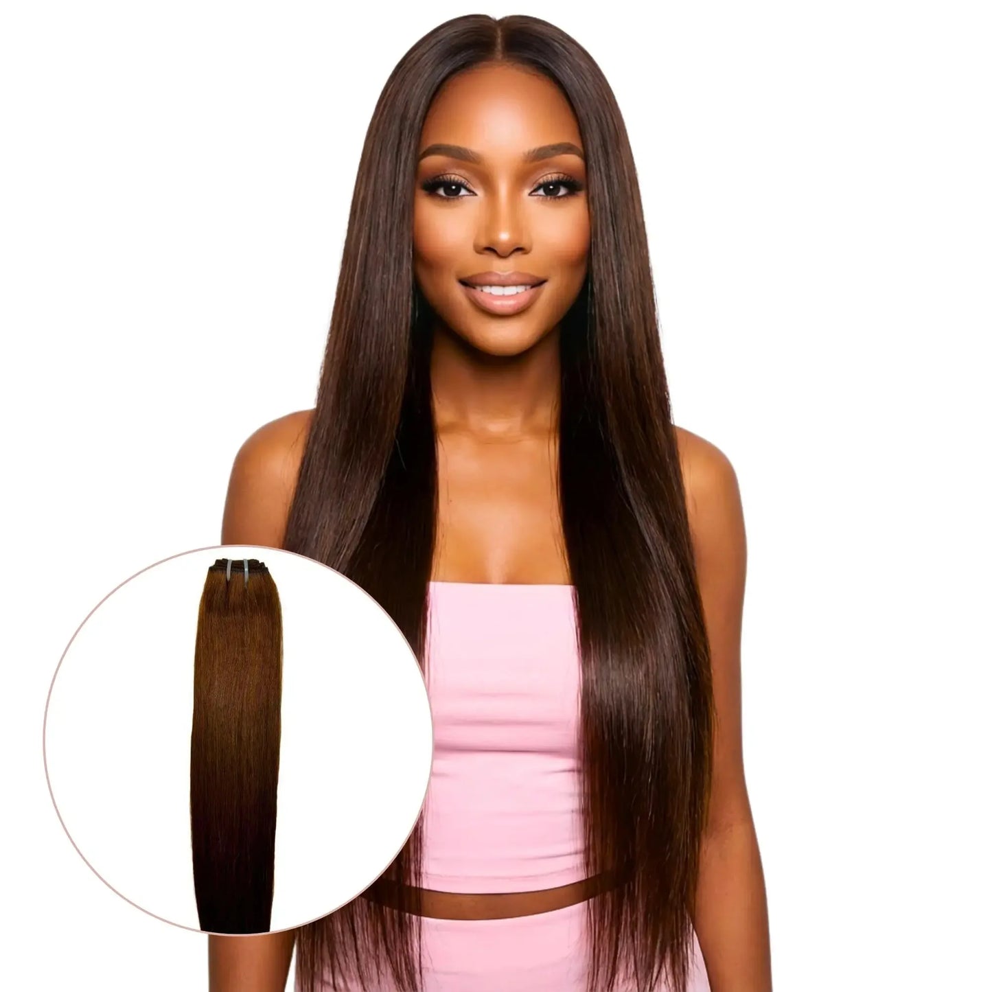 Raw Dark Brown Straight 100% Human Hair Bundles - Plush Fashion Hub