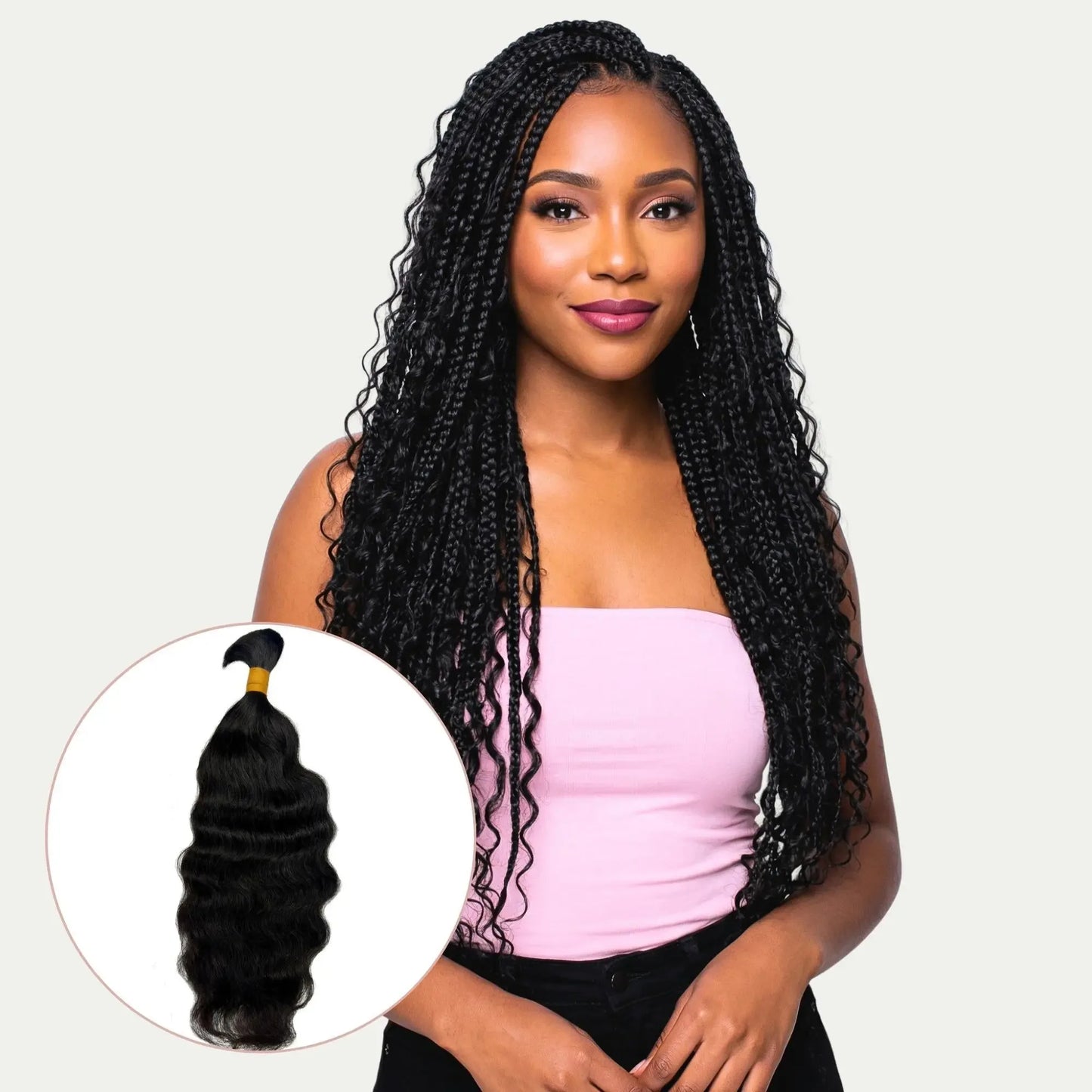 Raw Indian Curly Bulk 100% Human Braiding Hair - Plush Fashion Hub