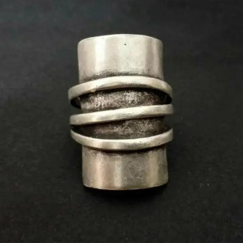 Retro geometric circle statement ring in ethnic style with bold, exaggerated design, from Plush Fashion Hub.