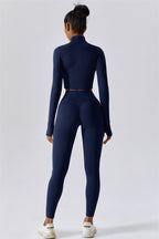 Fitglutes activewear matching set featuring The Eloise jacket, sports bra, and leggings in a coordinated athletic workout outfit.