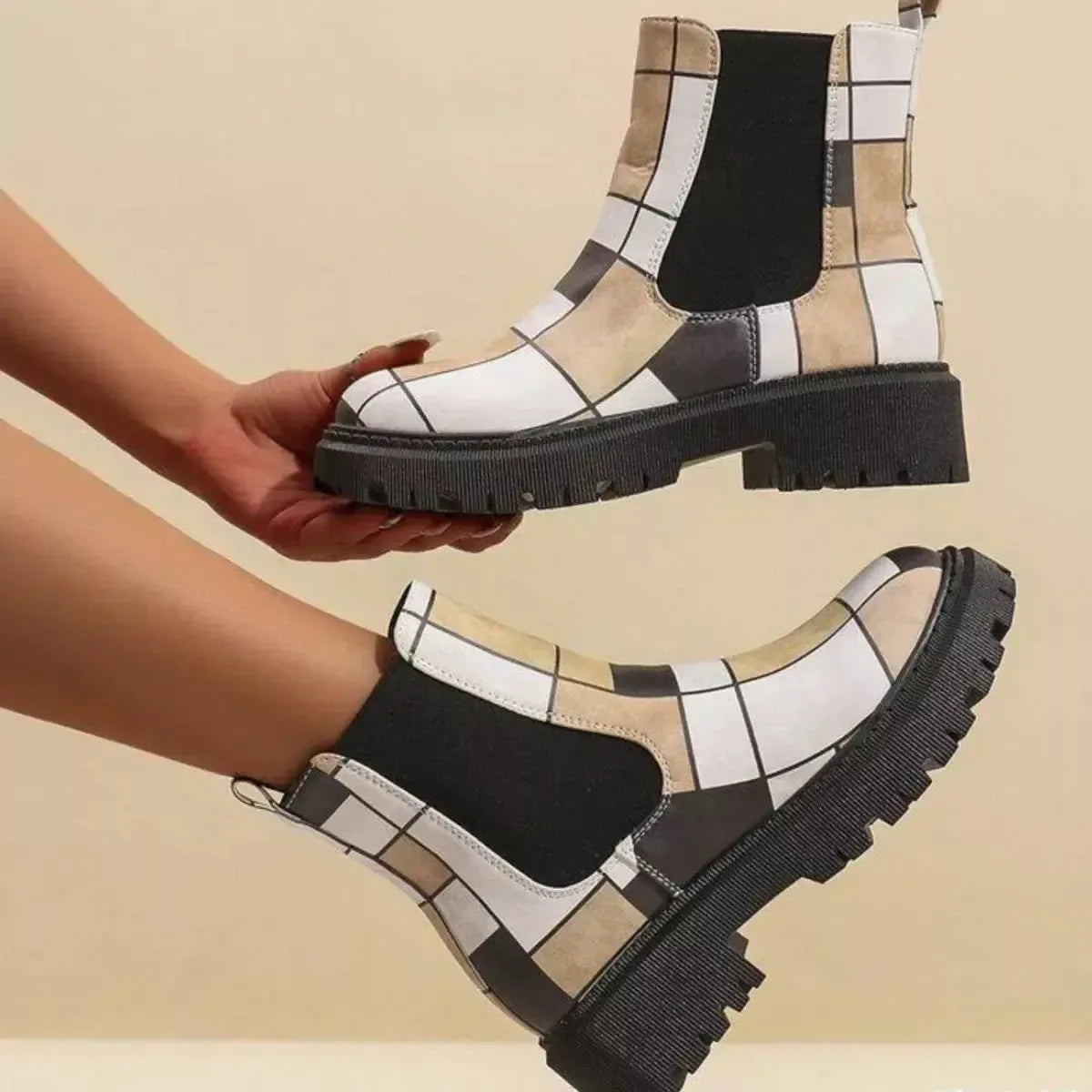 Round Toe Chunky Heel Ankle Boots - Plush Fashion Hub