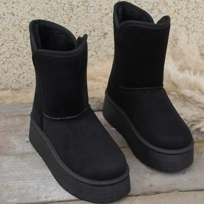 Round Toe Platform Boots - Plush Fashion Hub