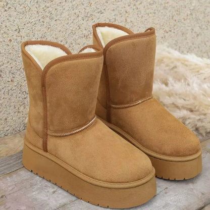 Round Toe Platform Boots - Plush Fashion Hub