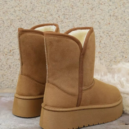 Round Toe Platform Boots - Plush Fashion Hub