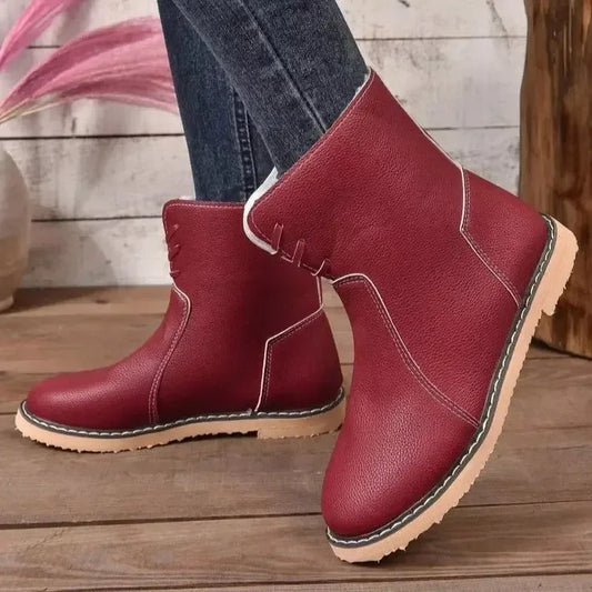 Round Toe Platform Boots - Plush Fashion Hub