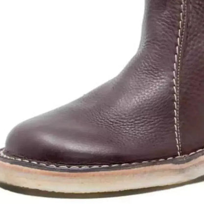 Round Toe Platform Boots - Plush Fashion Hub