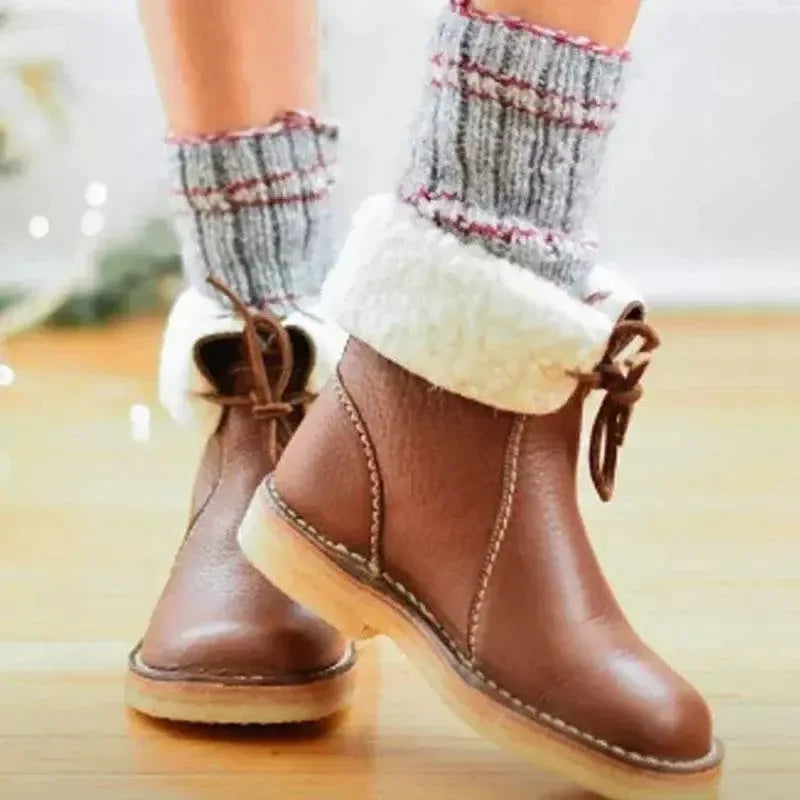 Round Toe Platform Boots - Plush Fashion Hub