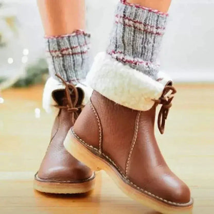 Round Toe Platform Boots - Plush Fashion Hub