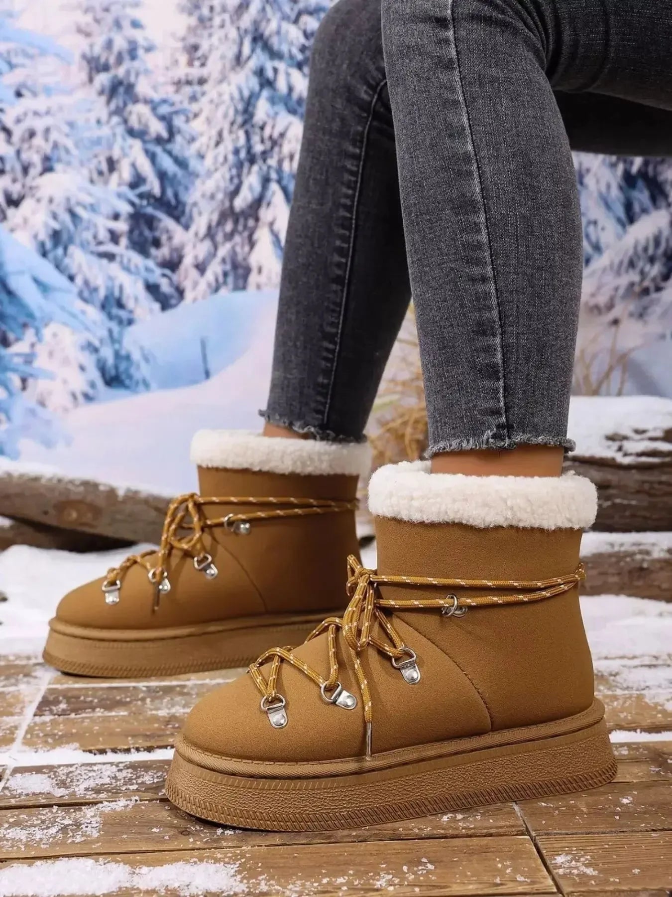 Round Toe Platform Boots - Plush Fashion Hub