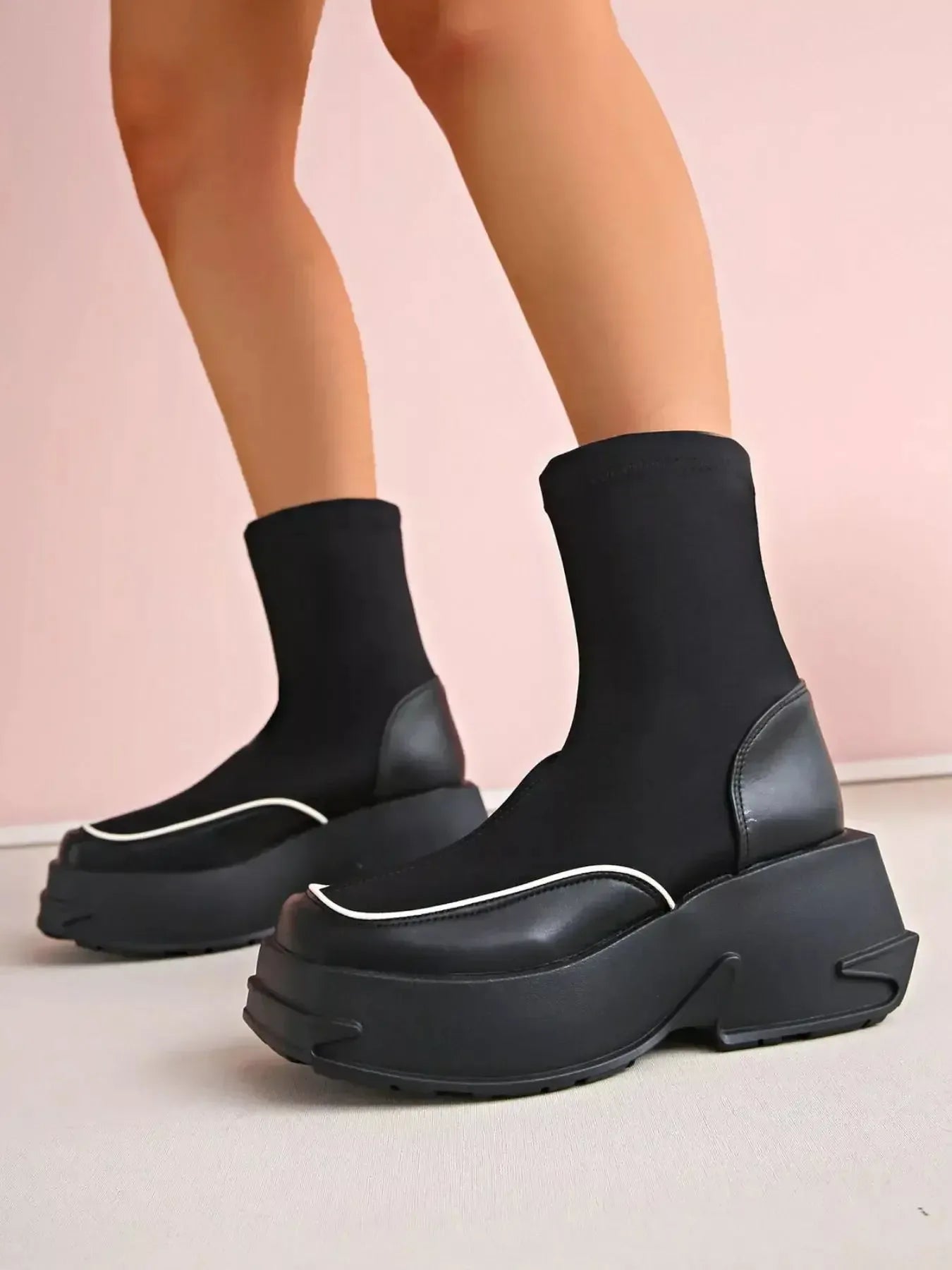 Round Toe Platform Boots - Plush Fashion Hub
