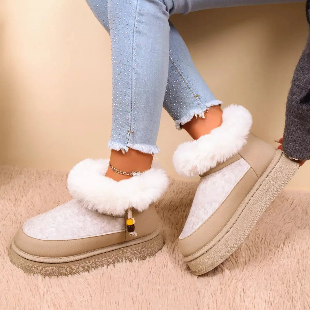 Round Toe Platform Boots - Plush Fashion Hub