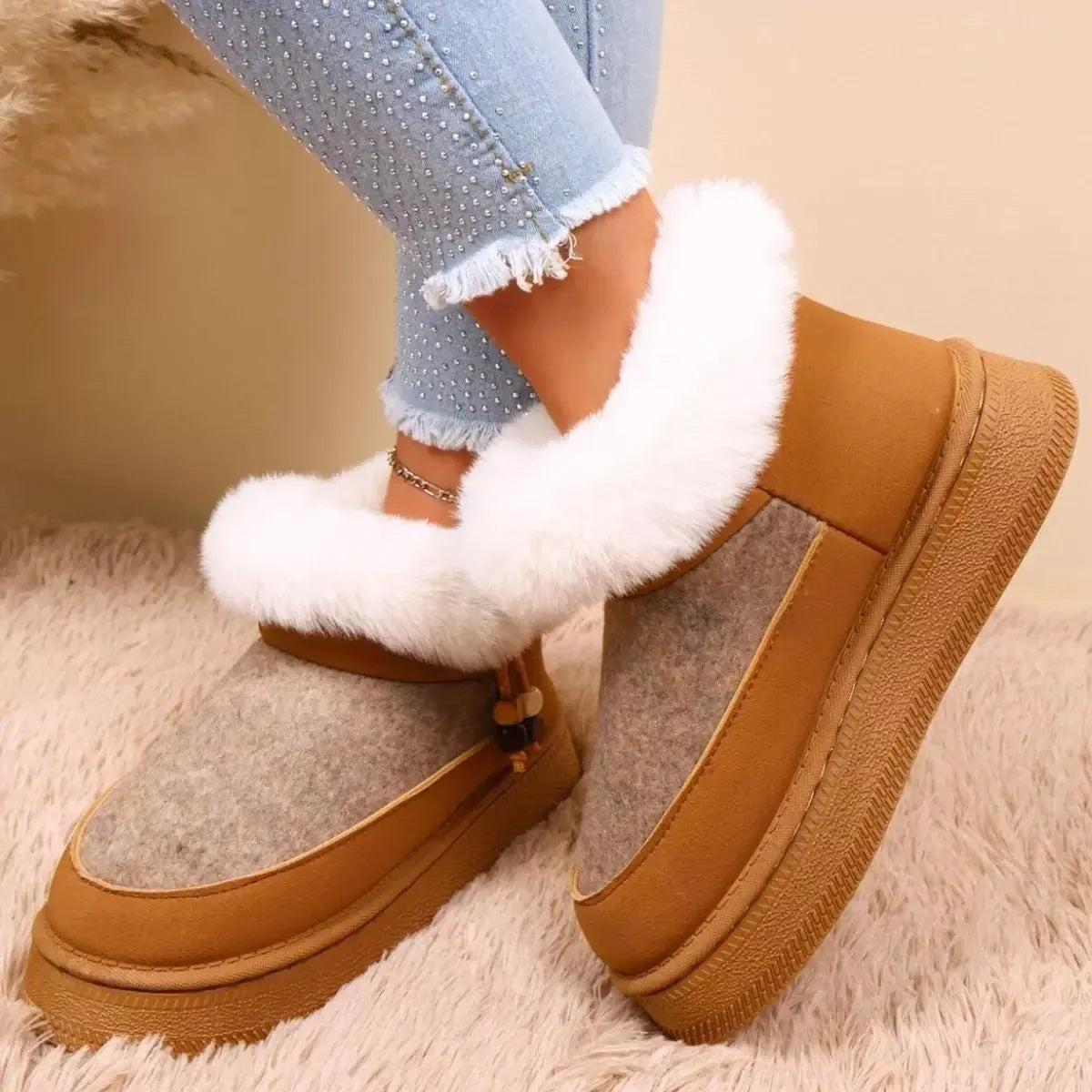 Round Toe Platform Boots - Plush Fashion Hub