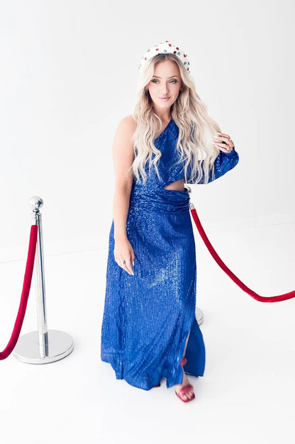 Royal Blue Sequin Gown Pretty Little Patriot