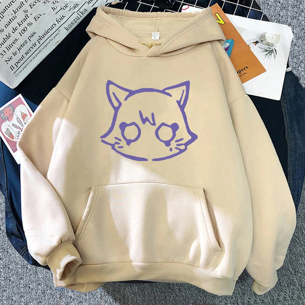 Genshin Impact Scaramouche cat hoodie by FitiqueFit featuring a colorful, animated character design on a casual streetwear hoodie.