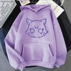 Genshin Impact Scaramouche cat hoodie by FitiqueFit featuring a colorful graphic design, streetwear style, casual fit, and comfortable fabric.