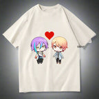 Unisex Kawaii anime streetwear T-shirt by FitiqueFit featuring colorful graphic design on front, casual fashion for everyday wear.