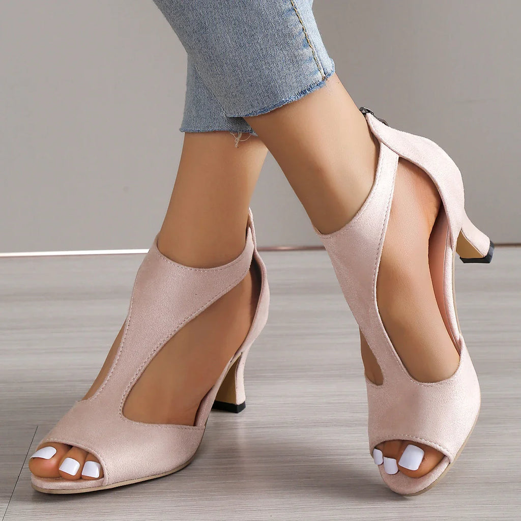 Leather high heel shoes from Plush Fashion Hub, showcasing elegant black footwear with a pointed toe and stiletto heel.