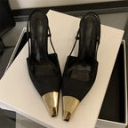 Elegant pointed toe women’s pumps by LadyShow.Store featuring thin high heels and fashionable slingback design.
