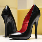LadyShow.Store vintage 5.5-inch stiletto heel unisex round toe pump, plus size old Hollywood style shoes.
