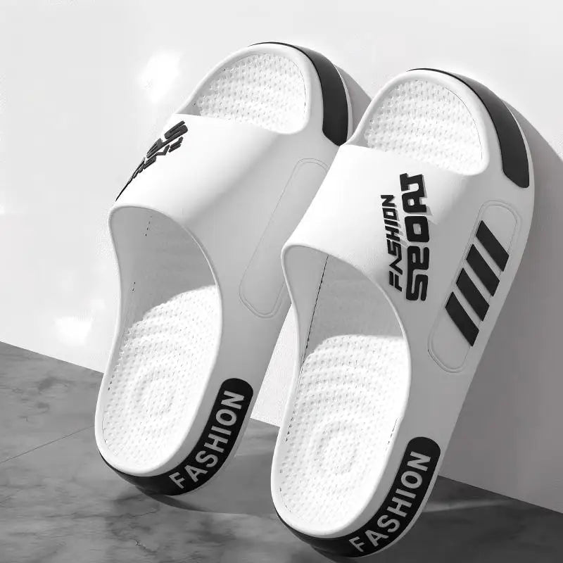 Unisex EVA slippers in large size with non-slip soles, suitable for indoor and outdoor wear, designed by Plush Fashion Hub.
