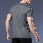 Men's Plush Fashion Hub quick-dry compression shirt featuring a fitted activewear design, ideal for workouts and athletic activities.