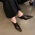 LadyShow women's wedge slippers with pointed toes, deep mouth design, slip-on style, anti-slip wear-resistant soles, perfect for spring.