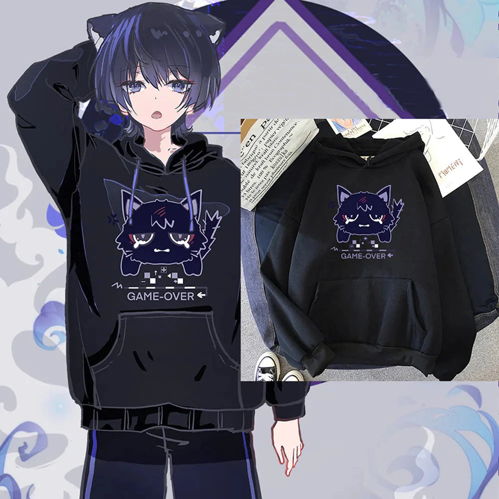 Genshin Impact Scaramouche cat hoodie from FitiqueFit, featuring a stylish streetwear design with Scaramouche character and cat graphics.