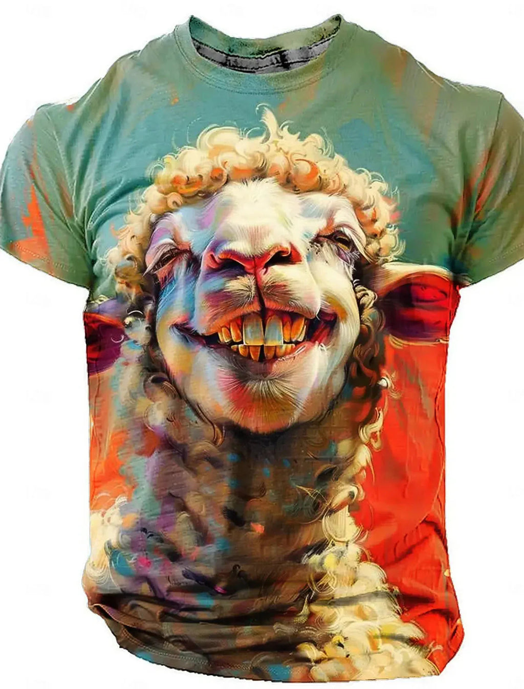 Bright 3D animal print T-shirt by FitiqueFit featuring bold summer streetwear style, showcasing a playful animal design on the front.