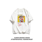 Crayon Shin-chan "Beloved Woman" cotton T-shirt featuring playful anime streetwear design by FitiqueFit.