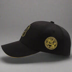 Unisex embroidered snapback baseball cap from FitiqueFit, stylish sun hat with adjustable strap and embroidered detail.