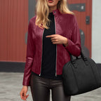 Women’s Slim Fit Leather Moto Jacket