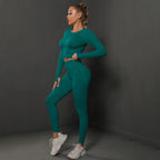Women's seamless long sleeve yoga top by Plush Fashion Hub, soft breathable activewear for comfortable workouts
