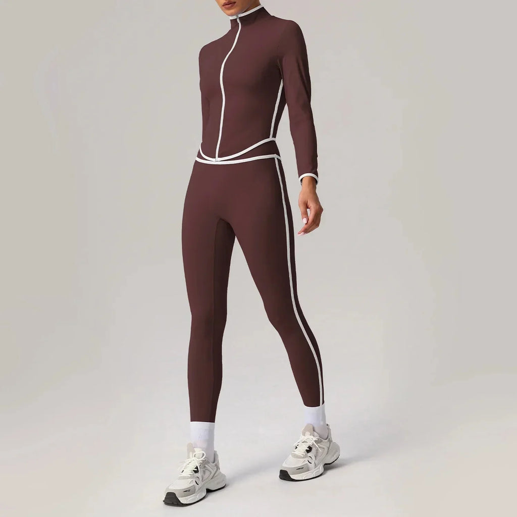 Black seamless yoga set by Plush Fashion Hub featuring high waist and hip-lifting design, ideal for activewear and workout sessions.