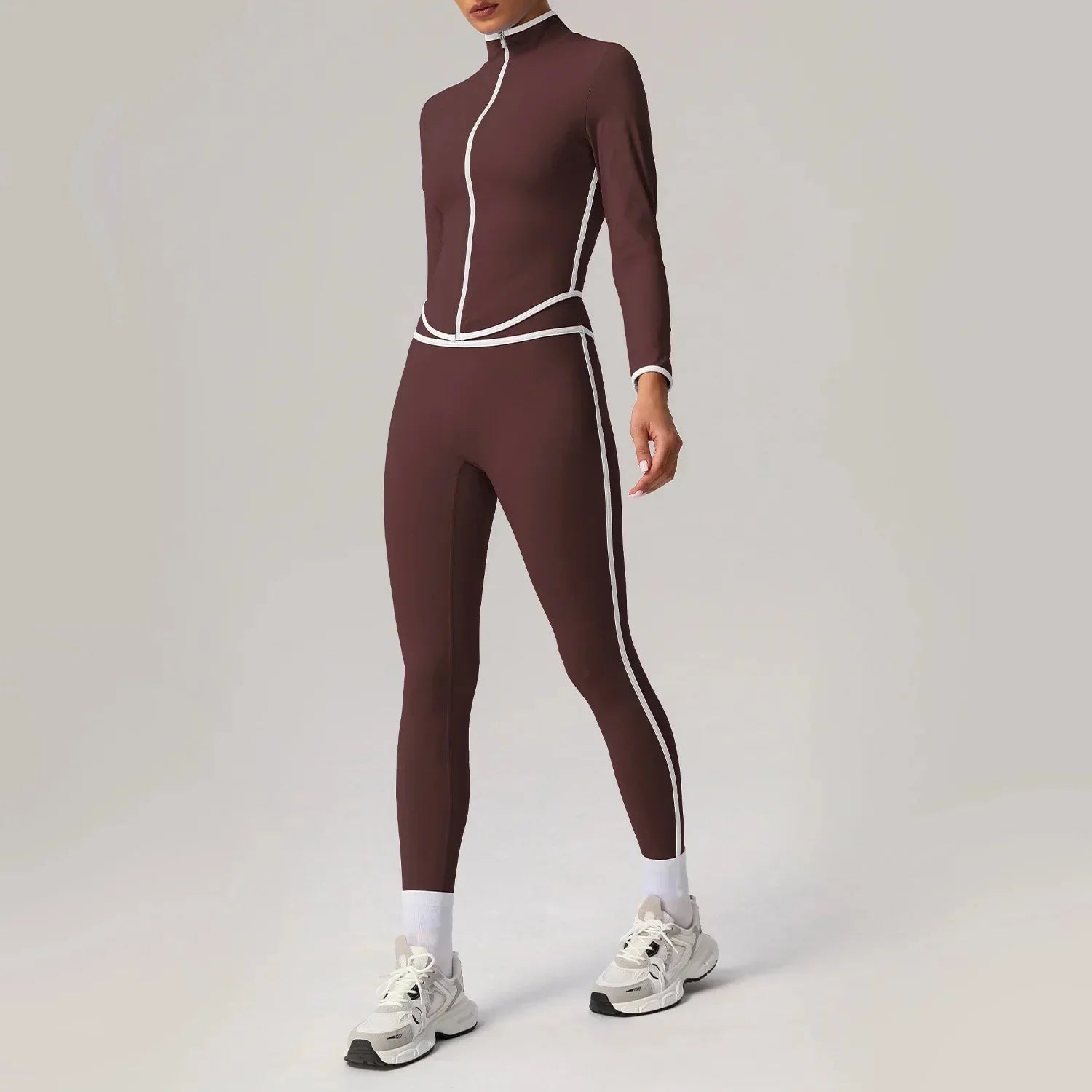Black seamless yoga set by Plush Fashion Hub featuring high waist and hip-lifting design, ideal for activewear and workout sessions.