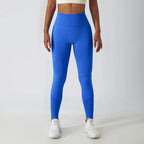 Seamless ribbed FitiqueFit yoga leggings with tummy control, featuring a stretchy, form-fitting activewear design for comfort and support.