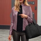 Women’s Slim Fit Leather Moto Jacket