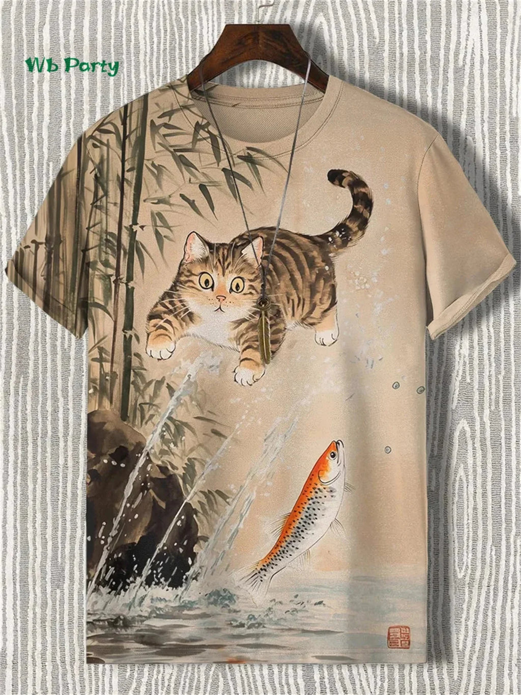 3D travel cat print T-shirt from Plush Fashion Hub, playful summer streetwear featuring a colorful cat design on soft fabric.