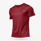 Men's quick-dry compression shirt from Plush Fashion Hub, designed for activewear, shown in a sleek, fitted style.