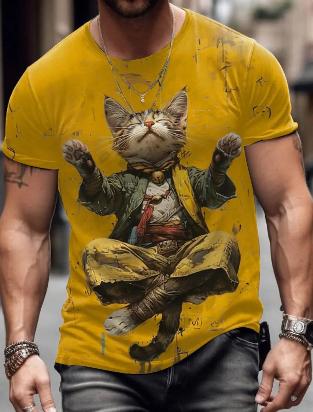 Bright 3D animal print funny T-shirt by FitiqueFit featuring bold summer streetwear style with a striking animal design.