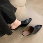 Women's pointed toe Baotou slippers by Plush Fashion Hub featuring slip-on design, wedge sole, anti-slip wear-resistant shoes for spring.