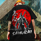 Oversized streetwear T-shirt featuring a 3D samurai knife print by FitiqueFit, casual and bold design for modern fashion.